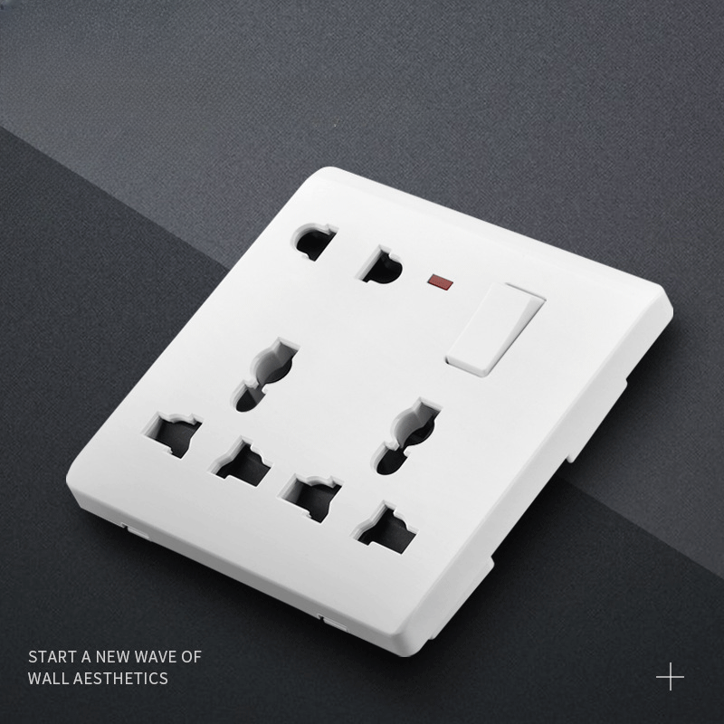 Kitchen Appliances Uk - White universal 8 pin socket, switch