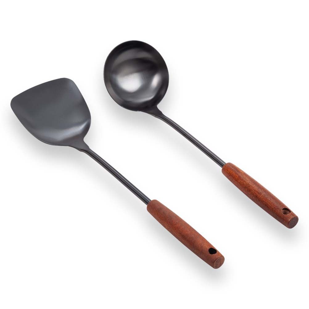 Kitchen Appliances For Cooking - Stainless Steel Cooking Spatula Brown Wood