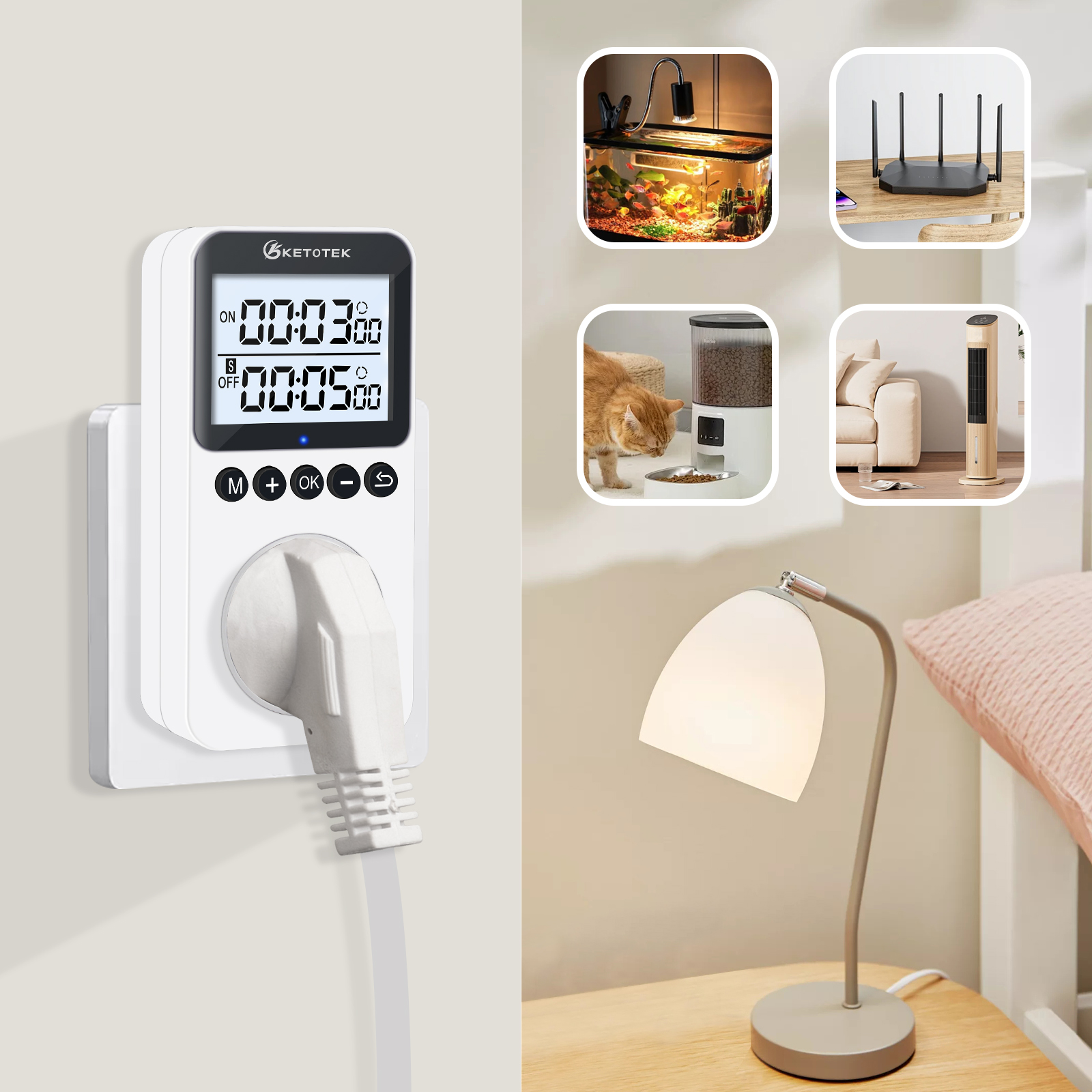 Kitchen Appliances Uk - Digital Timer Socket Countdown Intelligent Time