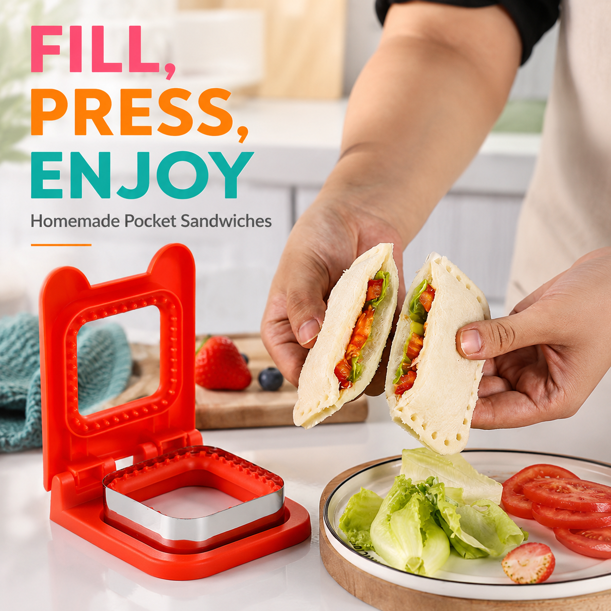 Pocket Sandwich Maker Stainles - Kitchen Appliances For Baking reseña y precio