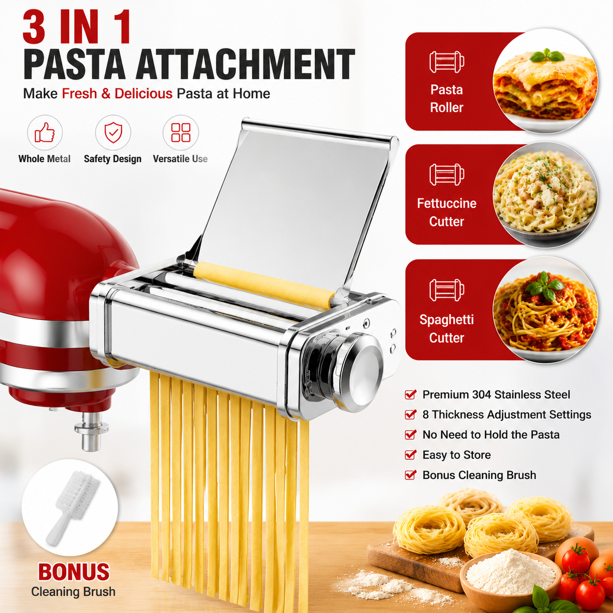 Gvode 3 in 1 Pasta Attachment  - Kitchen Appliances Germany reseña y precio