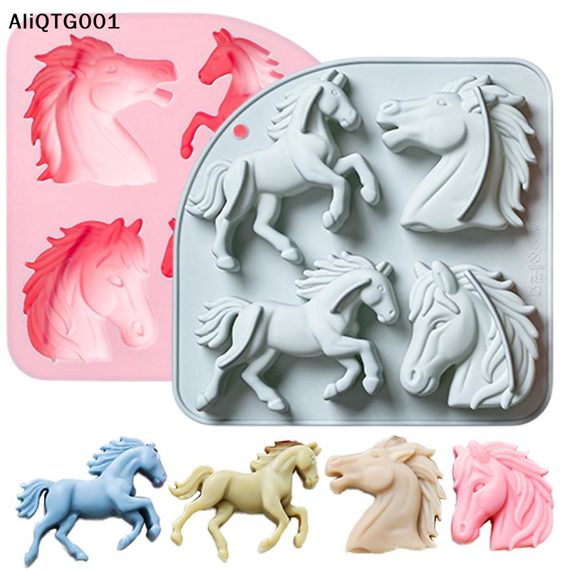4-Cavity 3D Horse Silicone Mol - Kitchen Appliances For Cooking reseña y precio