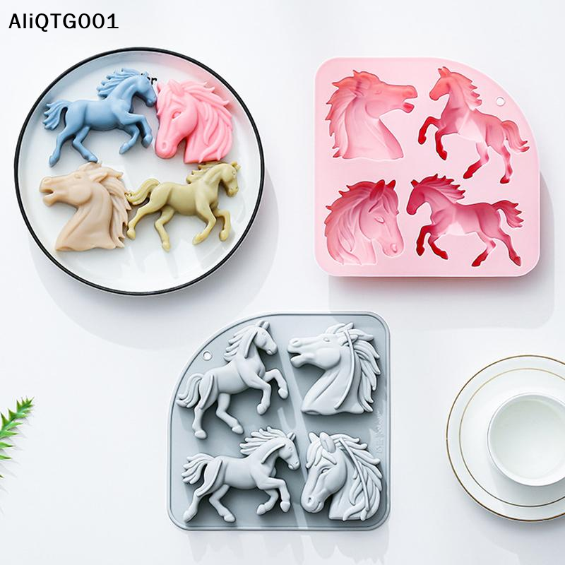 4-Cavity 3D Horse Silicone Mol - Kitchen Appliances For Cooking reseña y precio