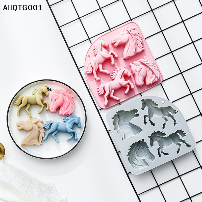 4-Cavity 3D Horse Silicone Mol - Kitchen Appliances For Cooking reseña y precio