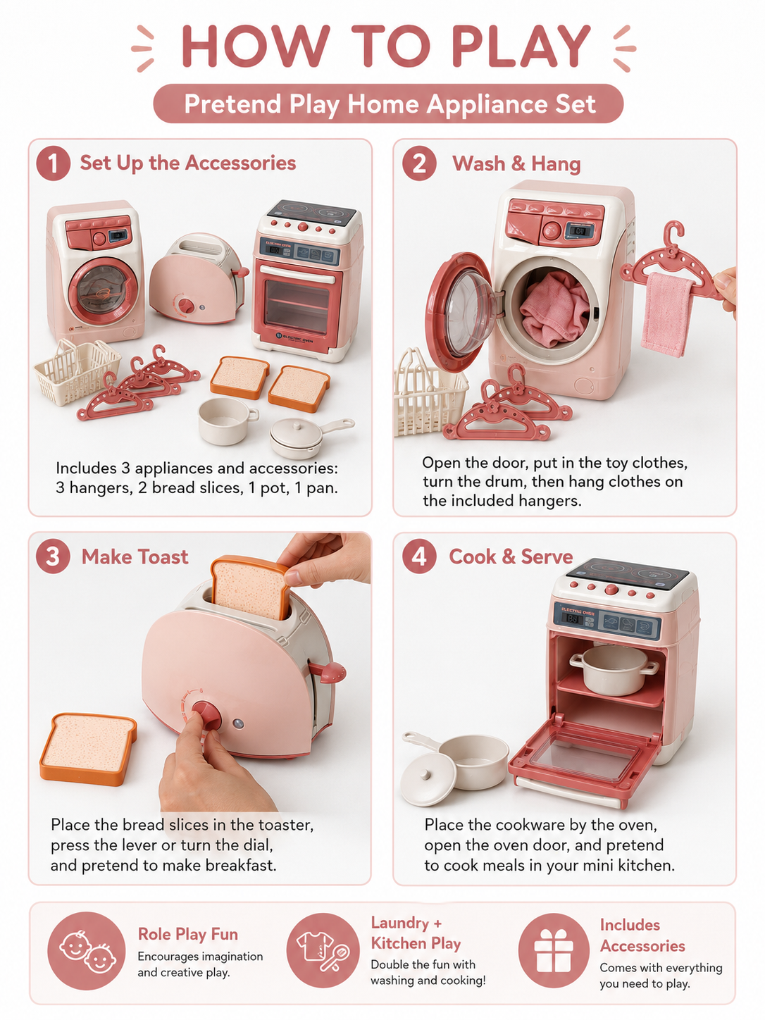 Pretend Play Home Appliance Se - Kitchen Appliances In English reseña y precio