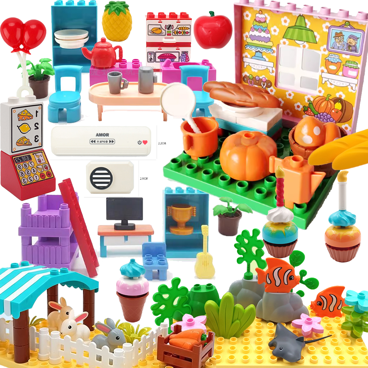 Large Building Blocks Scene Ac - Kitchen Appliances List reseña y precio
