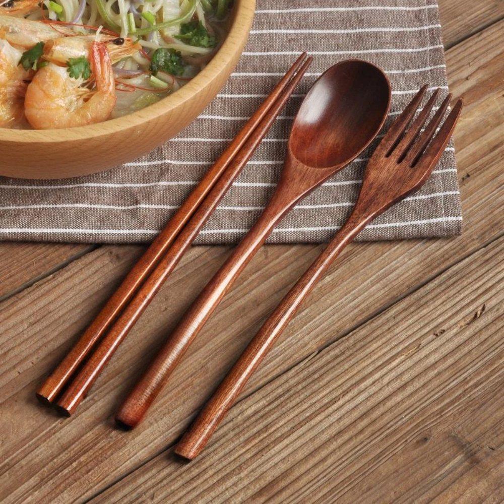 Wooden Travel Utensil Set Spoo - Kitchen Appliances Combo reseña y precio
